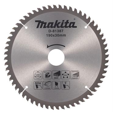 Makita D-81387 - Circular Saw Blade - TCT - 190 x 30mm - 60T