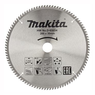 Makita D-65654 - Circular Saw Blade - Multi-Purpose T.C.T. - 260 x 30 mm - 100 T