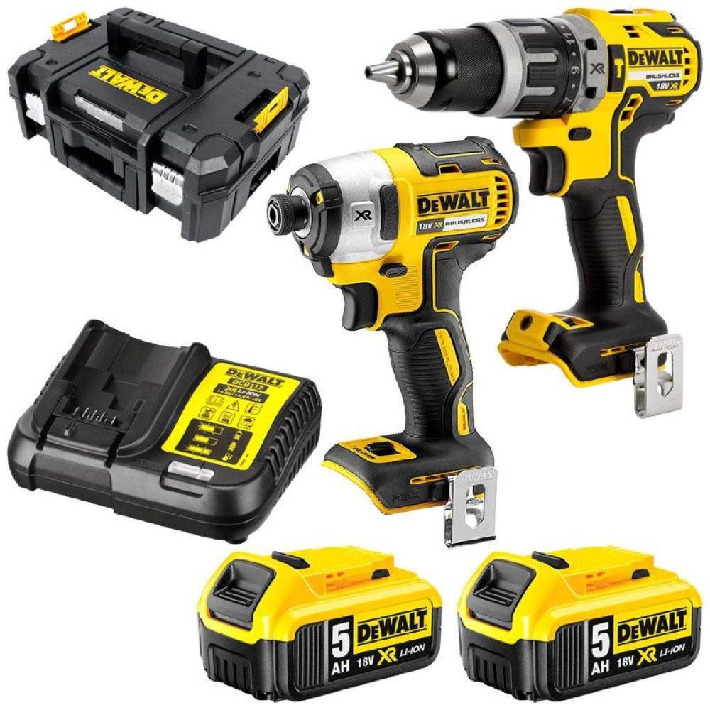 DeWalt Combi Drill & Impact Driver 18v B/less Twin Kit DCK266P2T