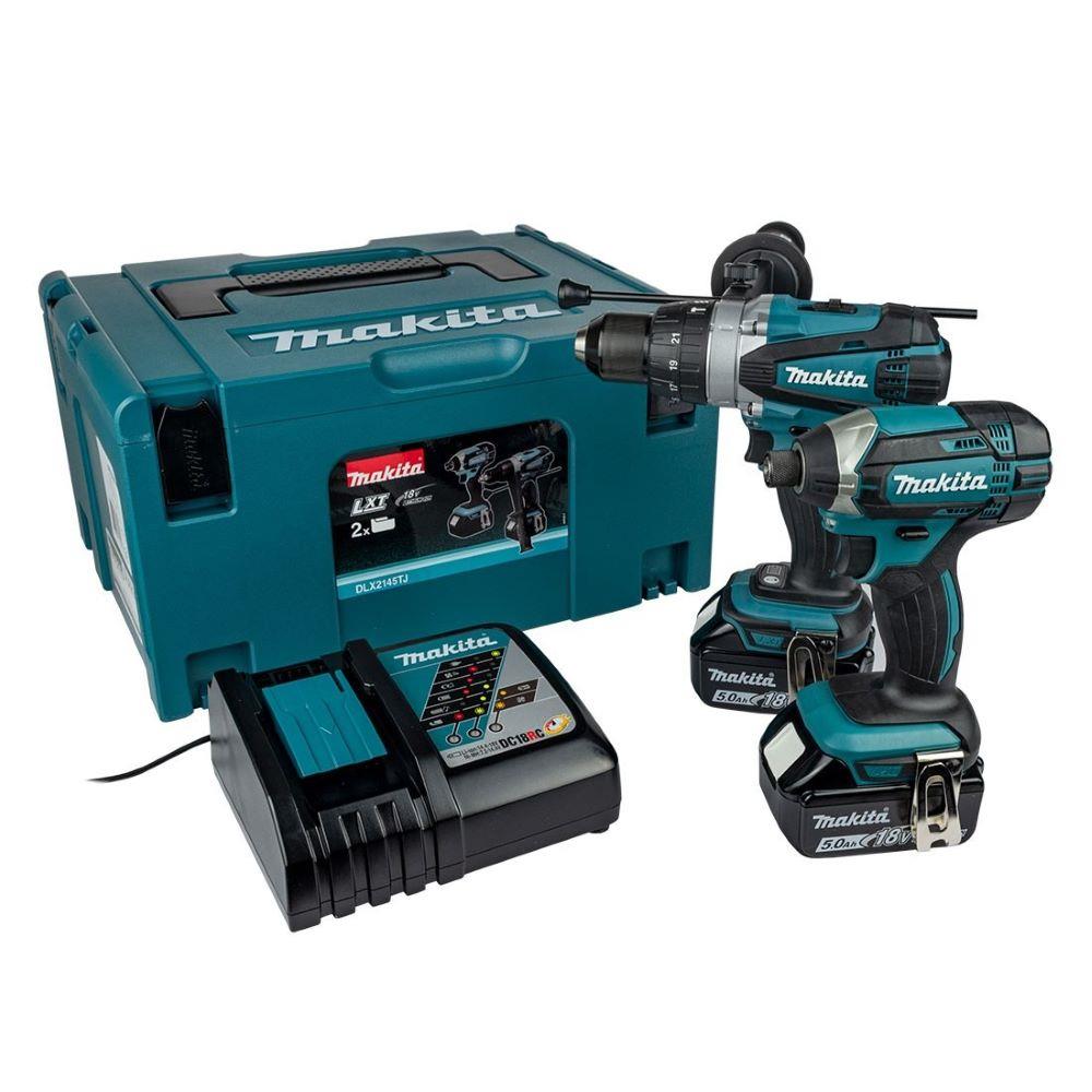 Makita DLX2145TJ 18v Twin Kit, Combi Drill & Impact Driver, 2x 5.0Ah