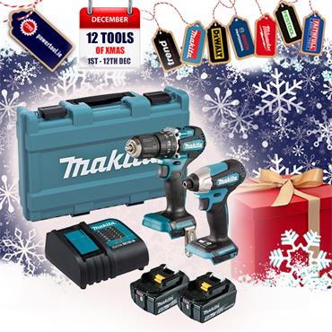 Makita DLX2414ST 18v DHP487 Combi Drill & DTD157 Impact Driver Twinpack - 2 x 5.0Ah Batteries