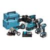 Makita DLX4195JX1 - 18v Combo Kit LXT - Combi Drill | A. Grinder | R. Hammer | I. Driver - 4pc
