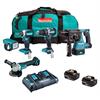 Makita DLX5042PT - 18v Brushless 5 piece Tool Kit - 2x5Ah Batt - Rapid Charger - Tool Bag
