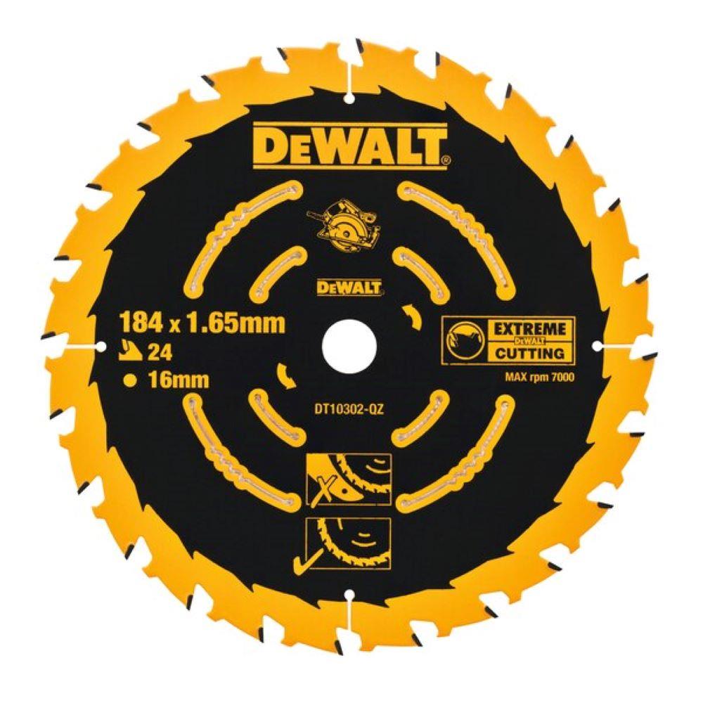 DeWalt Extreme 2nd Fix Circular Saw Blade 184mm 16mm Bore 24T