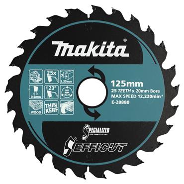 Makita E-28880 - EFFICUT Circular Saw Blade for HS014G - 125mm x 20mm x 25T