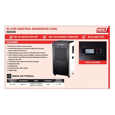 Jefferson P-JEFDHM50L - Indistrial Dehumidifier - 220v - 50L/90L