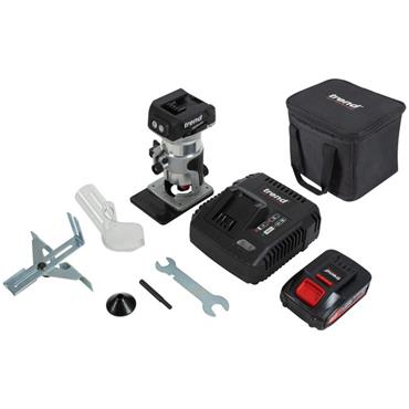 Trend T18S/R14T1 - Cordless ¼” Trim Router - 1x 4Ah - 18v