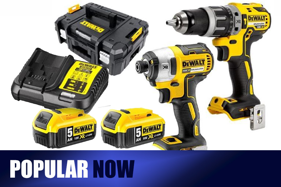 DEWALT Combi Drill & Impact Driver - 18v B/less Twin Kit - DCK266P2T