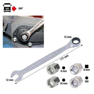 Brake piston socket wrench set for WABCO and Knorr disk brakes 460.2615