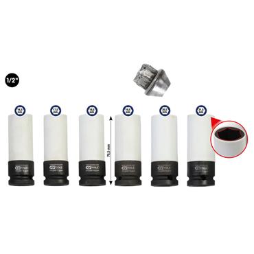 1/2" Special Aluminium wheel impact socket set 515.0850
