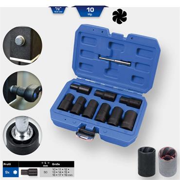 Spiral-Profile 1/2" socket set 10 - 19mm BT026000