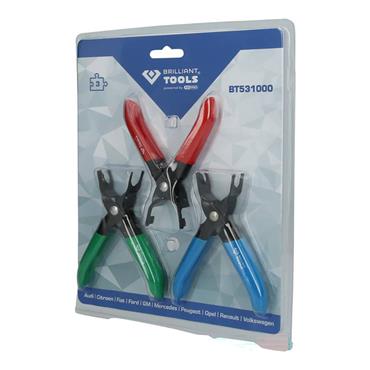 BRILLIANT TOOLS Fuel line unlocking pliers set (3 pcs.) - BT531000