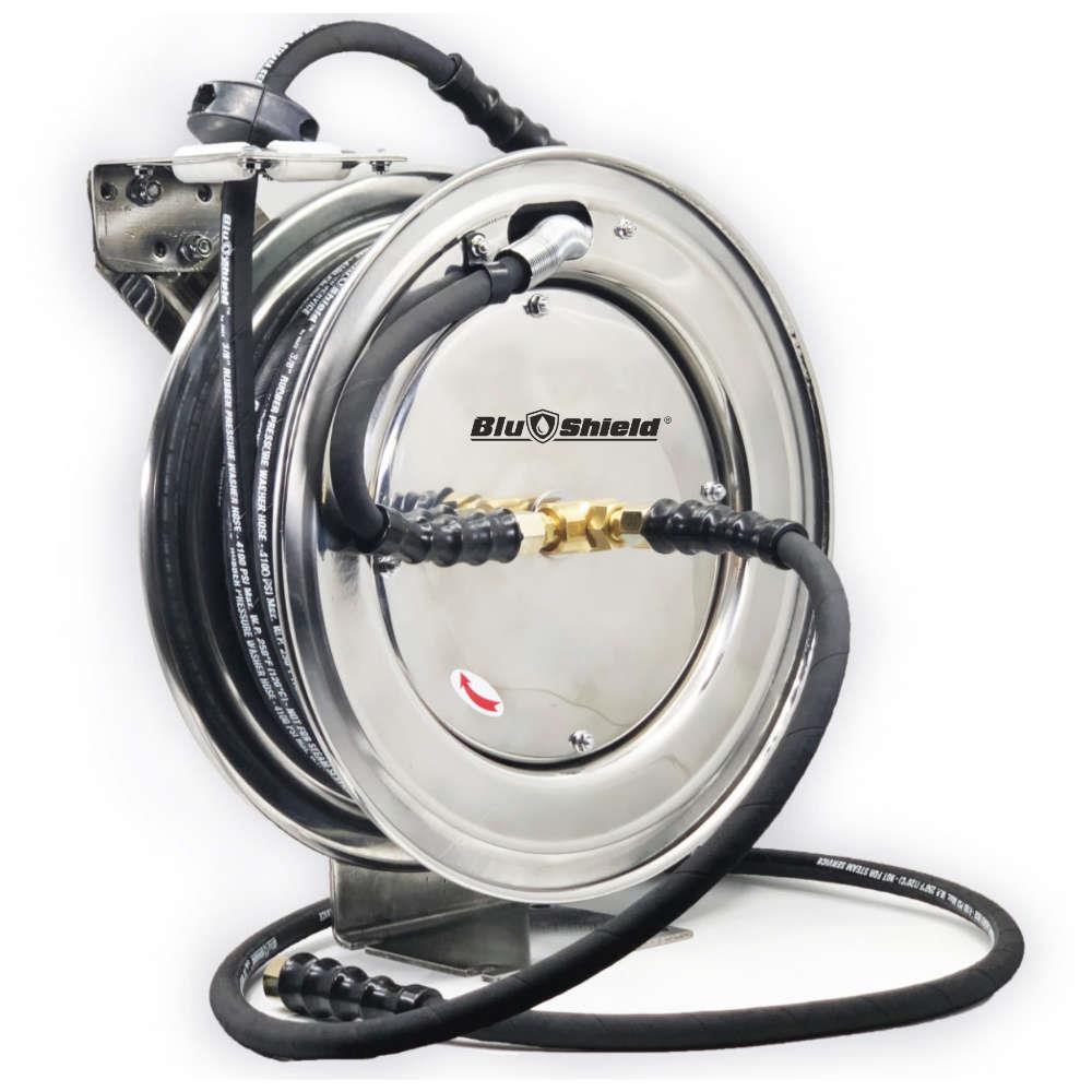 Stainless Steel 15 Metre Pressure Washer Hose Reel PWRSS3850 Air Impact