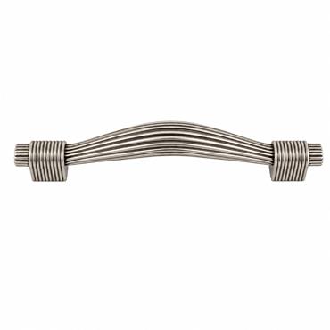 PEWTER REEDED KITCHEN DOOR HANDLE 128MM