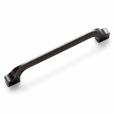 CABINET HANDLE BATTERED IRON 128MM