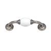 PEWTER WHITE CERAMIC D HANDLE 96MM