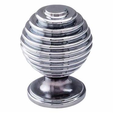 BEEHIVE KNOB POLISHED CHROME 35MM