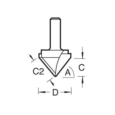 TREND CUTTER CHAMFER V GROOVE 30? 1/2" SHANK