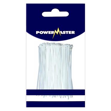 POWERMASTER NATURAL CABLE TIE 350MM X 7.6MM PK 100