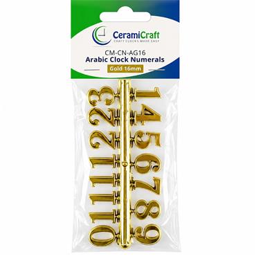 Full Arabic Clock Numerals Gold 16mm ? Self-Adhesive Set