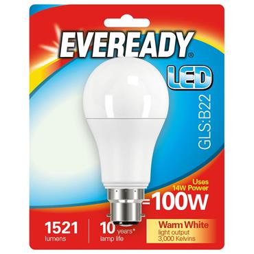 EVEREADY BULB 14W {100W} B22 LED GLS