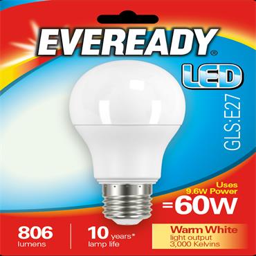Eveready Bulb 9.6w {60w} E27 Led Gls