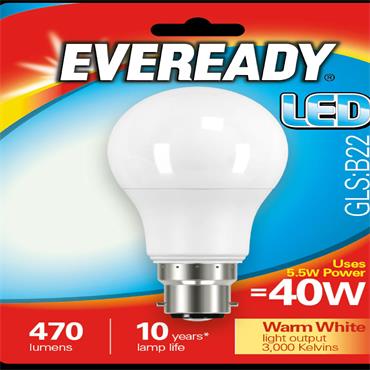 Eveready Bulb 5.5w {40w} B22 Led Gls