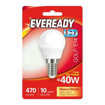 EVEREADY 6W (40W) E14 GOLF BALL