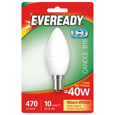 EVEREADY 6W (40W)  B15 LED CANDLE