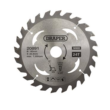 DRAPER TCT BLADE 184mm x25.4 mm 24t