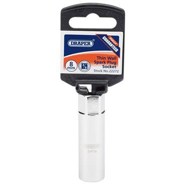 DRAPER SPARK PLUG SOCKET 14MM 3/8" DRIVE 8MM PLUGS