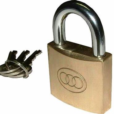 TRI-CIRCLE PADLOCK 50MM BRASS KEYED ALIKE