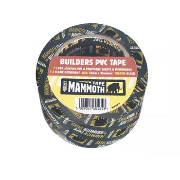 EVERBUILD BUILDERS PVC TAPE BLACK 50MM x 33M