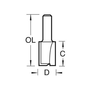 TREND CUTTER TWO FLUTE 12.7MM 1/4" SHANK