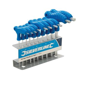 SILVERLINE HEX KEY T-HANDLE SET 10PC.