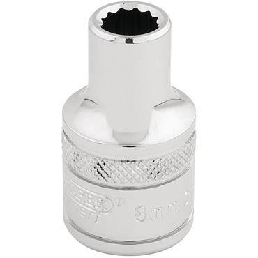 DRAPER SOCKET 8MM 1/2" DR BI-HEX CHROME