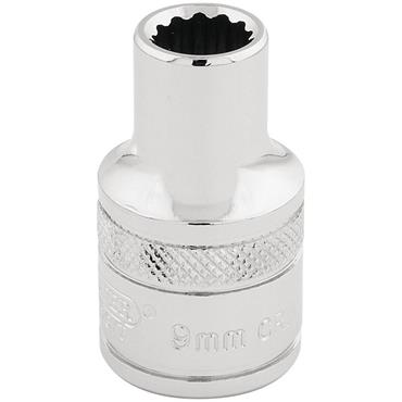 DRAPER SOCKET 9MM 1/2" DR BI-HEX CHROME