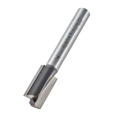 Trend 3/6X1/4TC Two Flute Straight Router Cutter ? 10mm Diameter 19mm Cut 1/4" Shank
