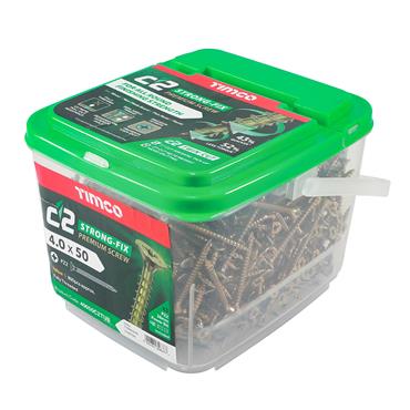 TIMCO C2 Strong-Fix PZ Woodscrews 4.0 ? 50mm ? Tub of 800