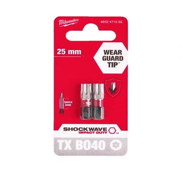 MILWAUKEE SHOCKWAVE IMPACT TX BO40 25MM 2PC