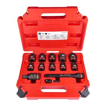 MILWAUKEE IMPACT SOCKET SET 13PCSET SHOCKWAVE1/2"