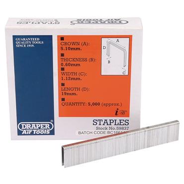 DRAPER STAPLES 19MM X5.1 (PK 5000)