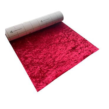 CHARNWOOD CRUSHED VELVET ADHESIVE ROLL 27"X20" RED