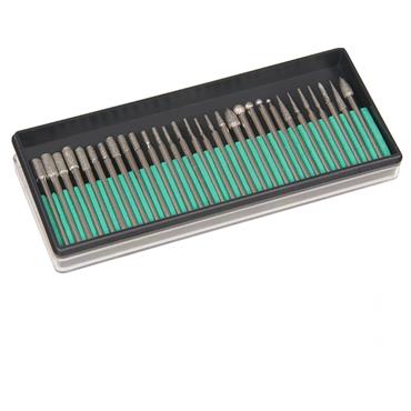 SILVERLINE DIAMOND BURR SET (30 PCE) 3MM SHANK