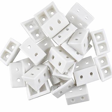 MVI Hazel White Triangular Rigid Joint Knockdown Fitting 20 ? 20 ? 45mm