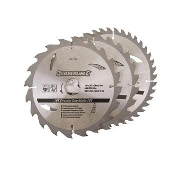 SILVERLINE TCT BLADE 184MM 30MM BORE TRIPLE PACK