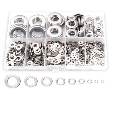SILVERLINE FLAT WASHERS STEEL ASSORTED PK M5-M10