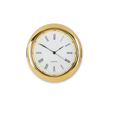 QUARTZ CLOCK INSERT GOLD 100MM WHITE FACE ROMAN 80