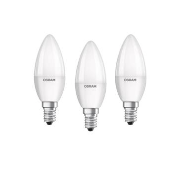 OSRAM BULB 5.7W (40) E14 LED CANDLE 3PK