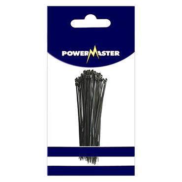POWERMASTER CABLE TIES BLACK 5.5" (PKT. 100)